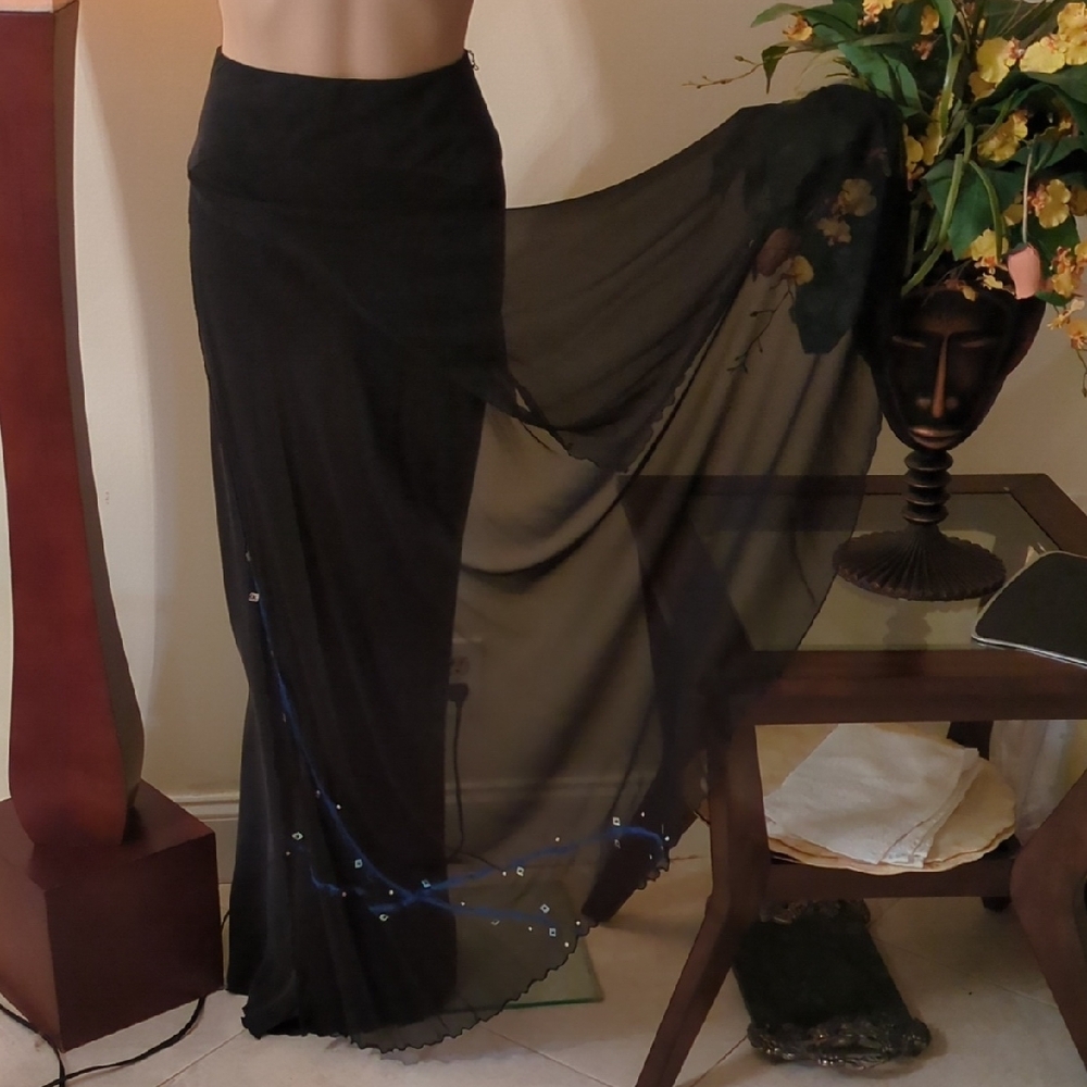 Elegant Black Sheer Skirt